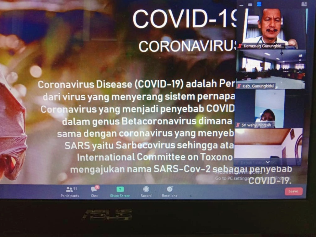 Kemenag Gunungkidul Ikuti Sosialisasi Pencegahan Covid-19.