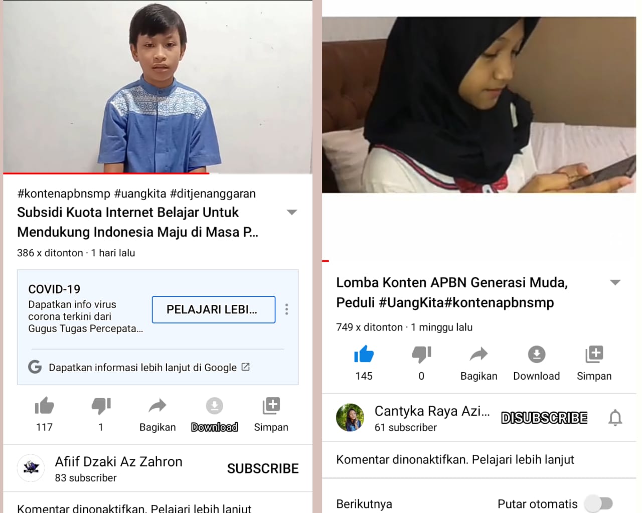 Siswa MTsN 4 Gunungkidul Ikuti Kompetisi  Konten Video APBN