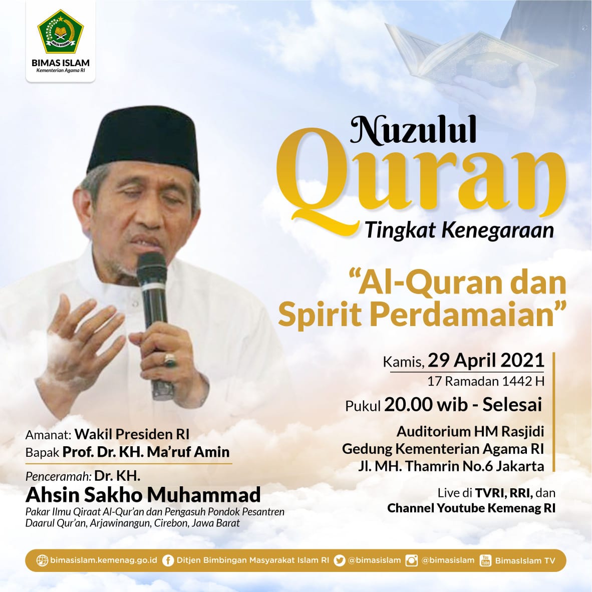 Peringatan Nuzulul Quran Tingkat Kenegaraan Usung Tema Al-Quran dan Spirit Perdamaian