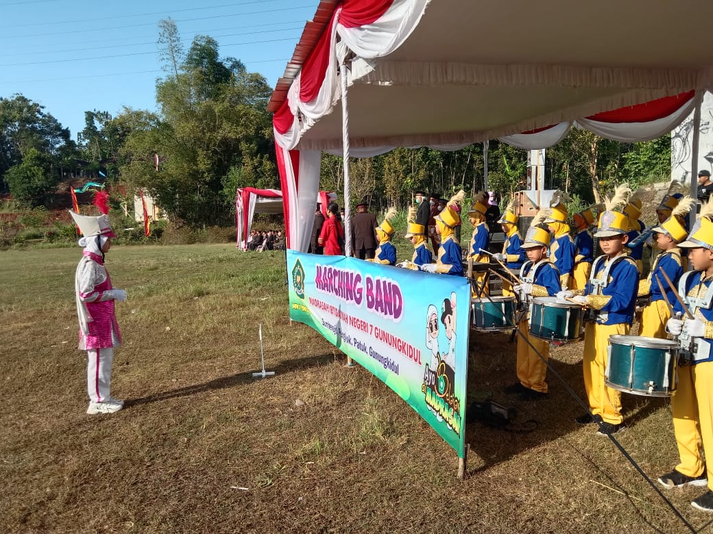 Peringatan HUT RI Ke-77 di Kapanewon Patuk, Drumband MIN 7 Gunungkidul dipercaya Iringi Upacara