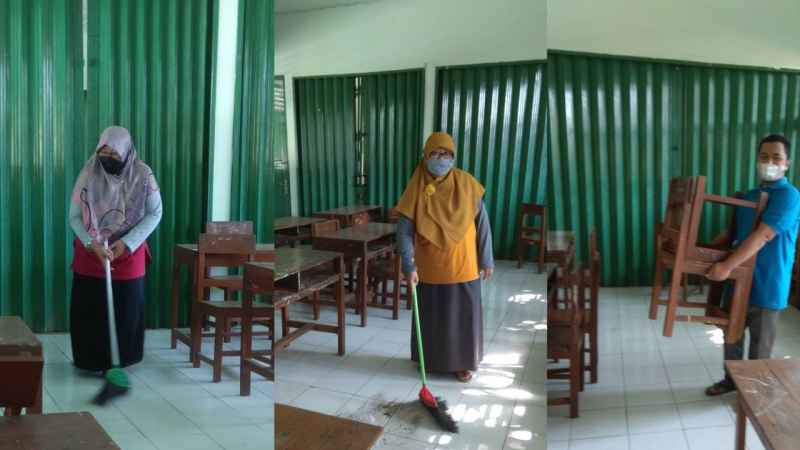 Siapkan Pembelajaran Tatap Muka Terbatas, MIN 3 Gunungkidul Bersihkan Lingkungan Madrasah