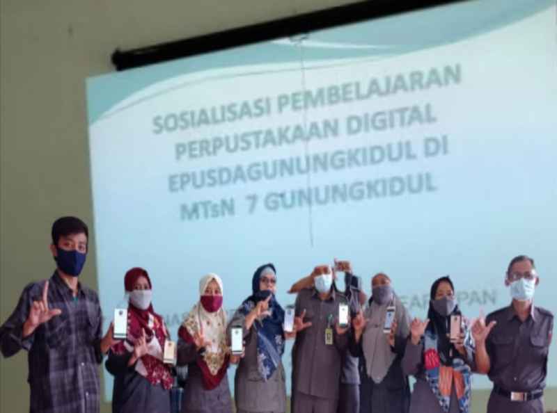 Sosialisasi Pembelajaran Perpustakaan Digital Epusdagunungkidul di MTsN 7 Gunungkidul